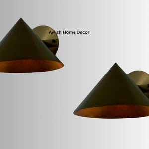 Mid Century Italian Brass Wall Sconce | Vintage 1950s Cone Shape Light Fixture | Raw Brass One-Light Wall Lamp for Modern, Minimalist Decor