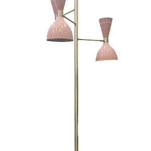 1950&#39;s Mid Century Sputnik Floor Lamp | Adjustable 3 Shades | Diabolo Tripod | Brass Spotlight With Marble base | Tripod For Living Room