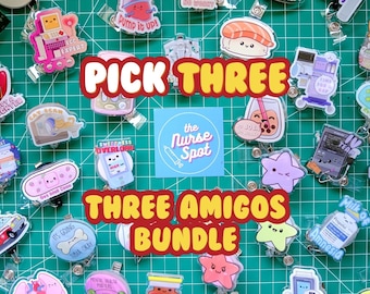 Pick 3 Badge Reels - "Paquete de tres amigos"