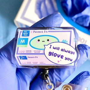 Glove You <3, Nurse Badge Reel, Nursing Gift, Registered Nurse, RN, LPN, Nursing Assistant, Healthcare, OT, Physical Therapy, Hospital