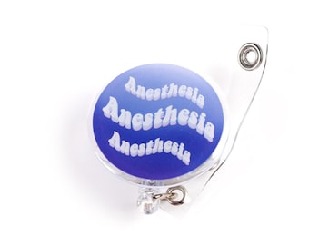 Anesthesia Acrylic Badge Reel, CRNA, OR, Operating Room, SRNA
