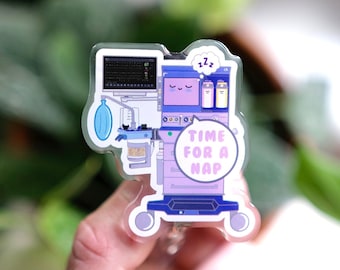 Carrete de insignia acrílico para máquina de anestesia, regalo para enfermera quirúrgica