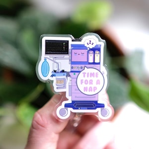 Anesthesia Machine Acrylic Badge Reel, Nursing, SRNA, CRNA, Perioperative, Operating Room, Surgery, Surgical Nurse, Surgical Tech, RNFA
