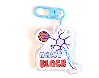Nerve Block Keychain, Cute Nurse Pin, CRNA, SRNA, Anesthesia, Nursing Keychain, Nursing Student Gifts, Kawaii Keychain