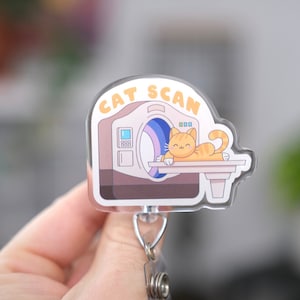 Cat Scan Badge Reel, Retractable, Radiology, CT Tech, Rad Tech, Nursing Badge Reel, Cute Nursing Gifts, Custom Badge