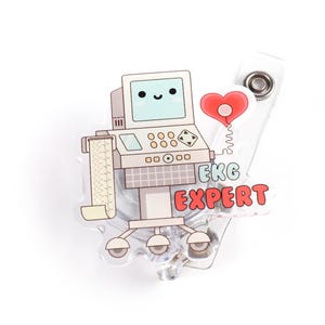 ECG Machine Badge Reel, Custom Badge Reel, Cute Nursing Gift, Heart Monitor, EKG