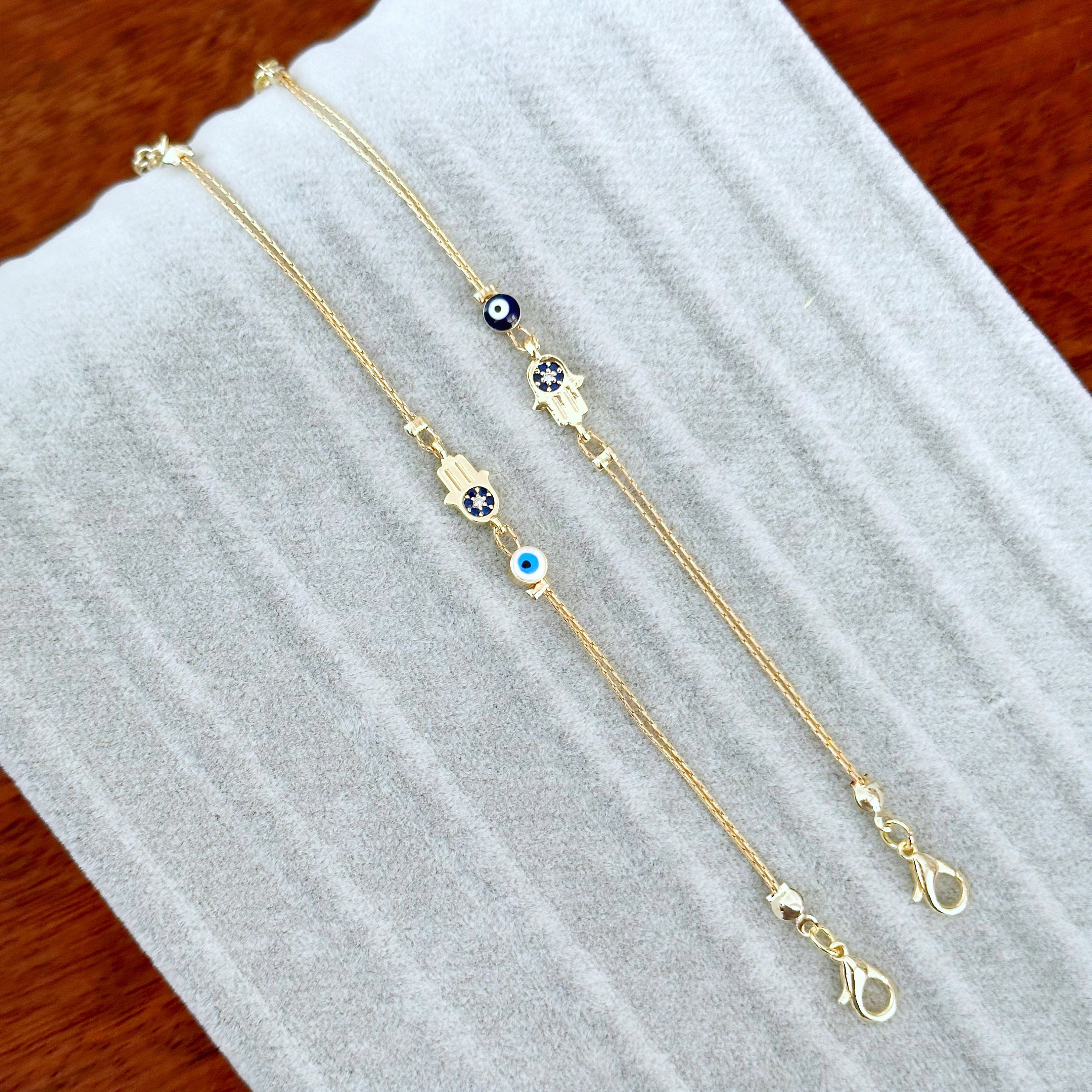 Turkish Evil Eye Bracelet Hamsa Hand Greek Mati Bangle Jewellery For Adults - Foto 11