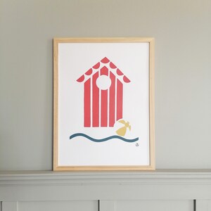 Le Cabanon de plage Affiche ou carte ou original fait main en Bretagne