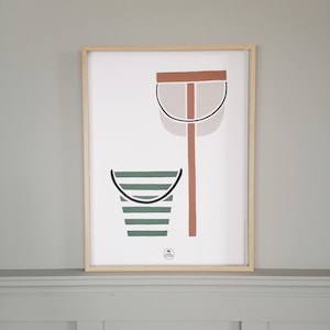La Bichette reproduction motif marin géométrique peint à l'acrylique en Bretagne en format carte ou affiche