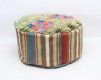 Arredamento da balcone, pouf da pavimento Kilim, pouf Boho, pouf da giardino, cuscino da pavimento, Beanbag, pouf marocchino, copertura del cuscino pouf 20x20x10 0351