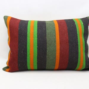 Turkish kilim pillow cover, Rustic decor pillow, Bohemian pillow, Lumbar kilim pillow, Tribal kilim pillow, 16x24 inches pillow cover 0485