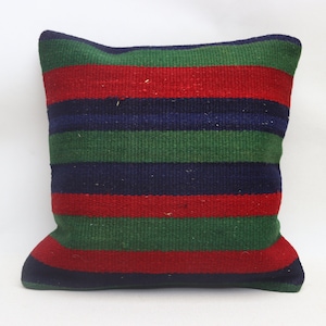 Aztec kilim pillow, Organic kilim pillow, Throw pillow, Tribal kilim pillow, Ethnic kilim pillow, Wool pillow 16x16 inches pillow cover 0406
