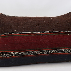 Turkish kilim pillow cover, Rustic decor pillow, Bohemian pillow, Lumbar kilim pillow, Tribal kilim pillow, 16x24 inches pillow cover 0455