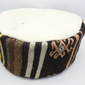 Bohemian pillow pouf, Anatolian pouf, Vintage decor pillow, Tribal floor pillow, Turkish pouf 20x20 inch 10 height pouf pillow cover 0211