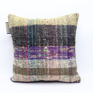 Handmade kilim decorative pillow, Ethnic kilim pillow, Turkish pillow, Striped kilim pillow, Bohemian pillow, 20x20 inches pillow cover 0234