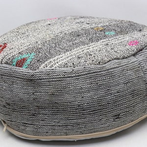 Kilim Ottoman pouf, Handmade pouf, Turkish pouf, Moroccan pouffe, 20x20x10 Garden Decor pouf pillow cover Boho Decor Floor pillow, 0392