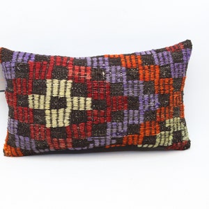 Kilim pillow, Handmade kilim pillow, Bedding pillow, Turkish pillow, Wool pillow, Lumbar pillow, Throw pillow 12x20 inches pillow cover 0109