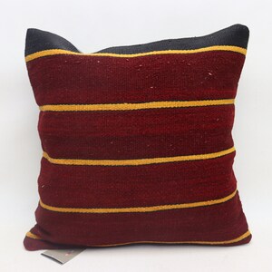 Aztec kilim pillow, Organic kilim pillow, Throw pillow, Tribal kilim pillow, Ethnic kilim pillow, Wool pillow 16x16 inches pillow cover 0696