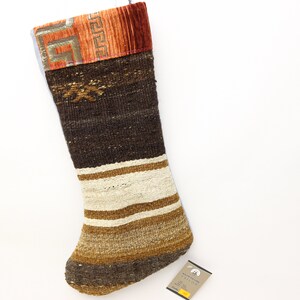 Decorative kilim christmas stocking, 11x18 Christmas stockings, Fireplace decor, Santa cruz socks, Ethnic decor kilim christmas gift, 0548