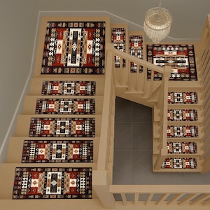 Brown rug stair mat, Stair Treads Rug, Faded Rug, Modern Rug, Oushak Rugs, Easy To Clean Rug, Non-Slip Carpet, Gift For Him, Stair Rug,