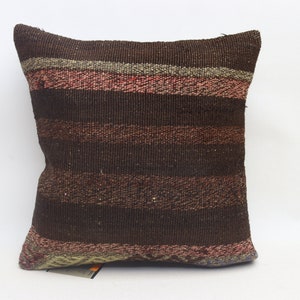 Livingroom kilim pillow, Organic kilim pillow, Decorative pillow, Throw pillow, Sofa pillow, Turkish pillow, 16x16 inches pillow cover 0413