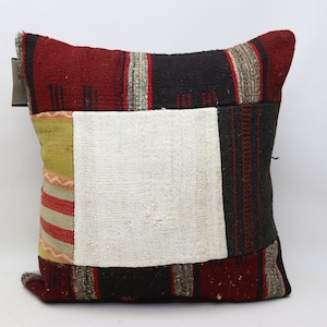 Striped kilim pillow cover, Vintage kilim pillow, Decorative kilim pillow, Turkish pillow, Home decor pillow, 20x20 inches pillow cover 0521