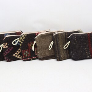Cartera kilim turca, bolso auténtico 7x9, bolso vintage, billetera de mujer, bolsa de monedas, bolso hecho a mano, bolsa de maquillaje, bolso kilim de 6 piezas, 0020