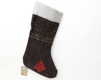 Bohemian kilim stockings, 11x18 Fire place wall decor, Christmas gift idea, Organic wool stockings, Santa socks, Ethnic christmas decor 0566