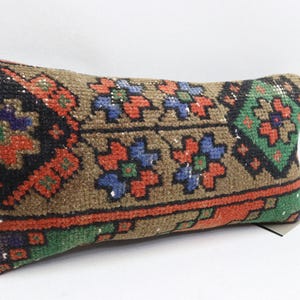 Anatolian kilim pillow, Throw pillow, Handmade kilim pillow, Bohemian kilim pillow, Decorative kilim pillow, 8x16 inches cushion cover 0474