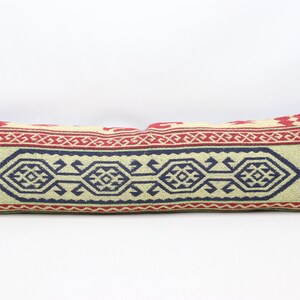 Cozy decor pillow, Natural kilim pillow, Lumbar kilim pillow, Throw pillow, Kelim kissen, Boho kilim pillow, 12x42 inches pillow cover 0029