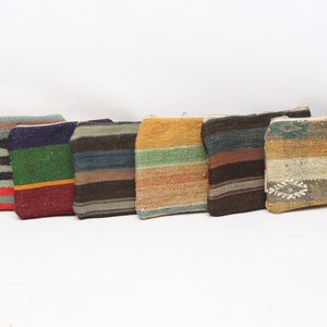 Münzbeutel, Handgefertigter Geldbeutel, Make-up-Tasche, 6 Stück Kelim Geldbörse, Türkische Kelim Brieftasche 200x300, Vintage Geldbörse, Frauen Geldbörse, 0029