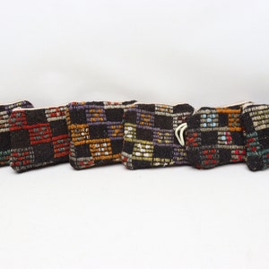 Kosmetiktasche, 6 Stück Türkische Kelim Geldbörse 18x23 cm Handgefertigte Geschenke, Vintage Geldbörse, Boho Geldbörse, Brautjungfer Geschenke, Handgemachte Geldbörse, 0001