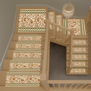 Abstract non slip stair treads rug, Washable stair mats, Carpet pads, Farmhouse, Boho, Modern stair rugs, Pet & kids safe stair runners,