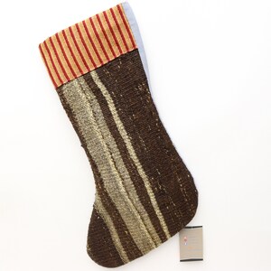 Christmas decor kilim socks, Natural christmas stockings, 11x18 christmas decor, Bohemian santa socks, Christmas gift, Fireplace decor, 0586