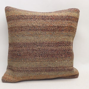 Travesseiro natural, travesseiro costeiro, travesseiro decorativo, travesseiro otomano, travesseiro marrom, travesseiro asteca, travesseiro Boho, capa de almofada de 16 x 16 polegadas 0380