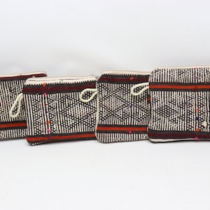 Türkische Kelim-Brieftasche, 200x220 Echte Geldbörse, Vintage Geldbörse, Damen Geldbörse, Münzbeutel, Handgemachte Geldbörse, Make-up Tasche, 4 Stück Kelim Geldbörse, 0042