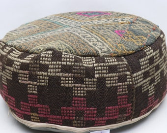 Floor pillow, Vintage decor pillow, Handmade pouf, Authentic beanbag, Ottoman pouf pillow, 20x20 inch and 10 height pouf pillow cover 0381
