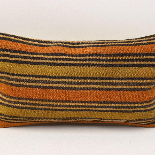 Turkish pillow, Aztec pillow, Kilim pillow, Handmade kilim pillow, Lumbar kilim pillow, Small kilim pillow, 8x16 inches pillow cover 0645