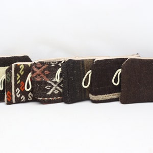 Bolsa de monedas, bolso hecho a mano, bolso de maquillaje, bolso kilim de 6 piezas, billetera kilim turca 7x9 bolso auténtico, bolso vintage, billetera de mujer, 0040