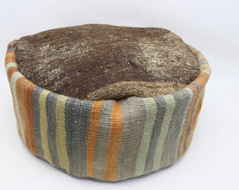 Sitzsack, marokkanischer Sitzpouf, Balkondeko, Kelim Bodenkissen, Boho Pouff, Bodenkissen, Bodenkissen, 20x20x10 cm Pouf Kissenbezug 0194