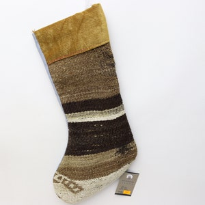 New year decor, Xmas kilim socks, Decorative christmas tree socks, Christmas stocking, 11x18 Christmas gift, Handmade kilim stockings, 0587