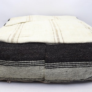 Bohemian pillow pouf, Anatolian pouf, Vintage decor pillow, Tribal floor pillow, Turkish pouf 24x24 inch and 8 height pouf pillow cover 0116