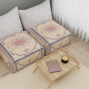 Bohemian pouffe, Floor pillow, Pouf pillow cover, Beanbag, Moroccan pouf, Balcony decor, Ottoman pouf, Kilim floor pouf, Garden decor pouffe