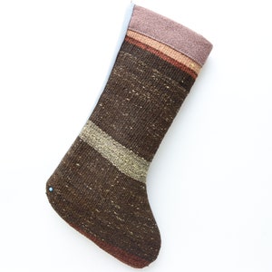 New year decor, Xmas kilim socks, Decorative christmas tree socks, Christmas stocking, 11x18 Christmas gift, Handmade kilim stocking, 0384