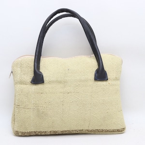 Beige Kelim Tasche, Boho Tasche, Wolle und Leder, Kelim Tasche, 10x14 ""Tasche, Kelim Tasche, Trend Kelim Tasche, 0029"