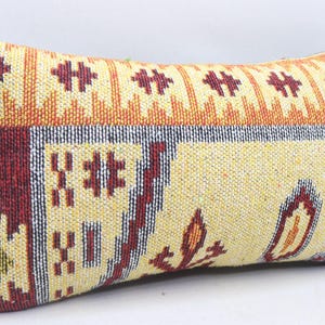 Aztec rug pillow, Ottoman decorative pillow, Tribal rug pillow, Turkish pillow, Euro sham rug pillow, 12x20 inches pillow cover 0340