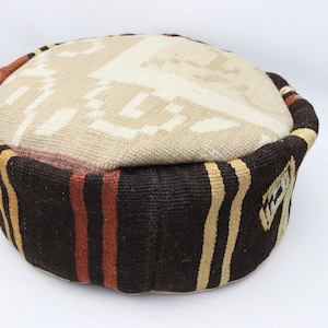 Kilim pillow pouf, Anatolian pouf, Bohemian pillow, Floor cushion, Beanbag, Boho decor pouf, 20x20 inch and 10 height pouf pillow cover 0187