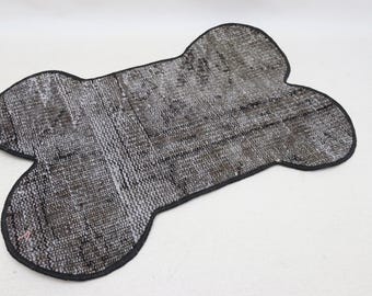 Floor mat, Dish mat, Gifts for pets, Dog feeding mat, Pet feeding mat, Unique pet gift, Organic pet mat, Oushak cat place mat, 0396