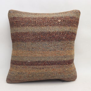 Handwoven throw pillow, Sofa pillow, Handmade rug pillow, Ethnic rug pillow, Couch pillow, Boho pillow, 16x16 inches pillow cover 1277