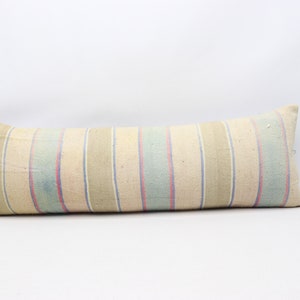 Turkish kilim pillow cover, Handmade lumbar pillow, Tribal pillow, Anatolian pillow, Natural wool pillow, 12x36 inches pillow cover 00024